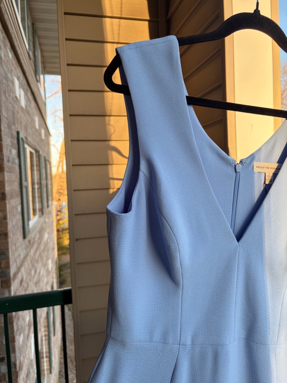 🆕 Dress The Population Light Blue Maxi Dress Slit Elegant Formal Gown Size M - Picture 7 of 15